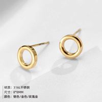 Fashion Geometric Stainless Steel No Inlaid 14K Gold Plated Earrings main image 5