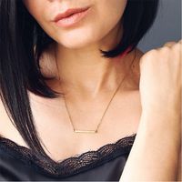 Korean New 925 Silver Rectangular Simple Clavicle Chain Necklace Pendant For Women Item Jewelry main image 1