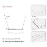 Korean New 925 Silver Rectangular Simple Clavicle Chain Necklace Pendant For Women Item Jewelry main image 4