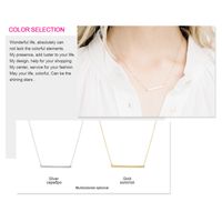 Korean New 925 Silver Rectangular Simple Clavicle Chain Necklace Pendant For Women Item Jewelry main image 5