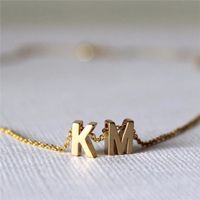 Stainless Steel Titanium Steel 14K Gold Plated Fashion Plating Letter Necklace main image 4