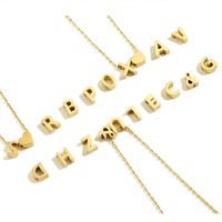 Stainless Steel Titanium Steel 14K Gold Plated Fashion Plating Letter Necklace main image 2