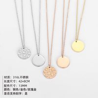 New Stainless Steel Fashion Geometric Pendant Stacking Clavicle Chain Necklace For Women main image 3