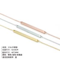 New Stainless Steel Fashion Geometric Pendant Stacking Clavicle Chain Necklace For Women main image 4
