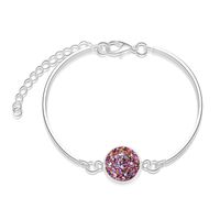 Fashion Hot-selling Alloy Silver Round  Crystal Love Natural Stone  Bracelet sku image 1