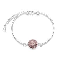 Fashion Hot-selling Alloy Silver Round  Crystal Love Natural Stone  Bracelet sku image 3