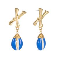 26 English Alphabet  Natural Stone Pearl Shell Earrings Jewelry Wholesale Nihaojewelry sku image 23