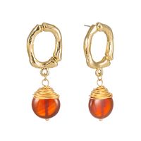 26 English Alphabet  Natural Stone Pearl Shell Earrings Jewelry Wholesale Nihaojewelry sku image 14