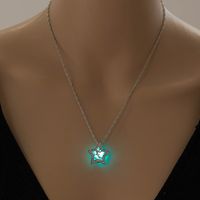 Fashion New Jewelry Five-pointed Star Angel Diamond Pendant Luminous Alloy Necklace sku image 1