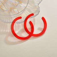 Korea's Rubber Paint Acrylic C Type Simple Color Earrings Wholesale Nihaojewelry sku image 1
