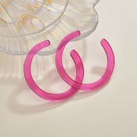 Korea's Rubber Paint Acrylic C Type Simple Color Earrings Wholesale Nihaojewelry sku image 2
