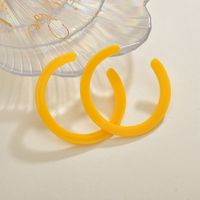 Korea's Rubber Paint Acrylic C Type Simple Color Earrings Wholesale Nihaojewelry sku image 3