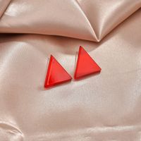 Fashion Triangle Summer Style Color Acrylic Small Geometric Earrings For Women sku image 1