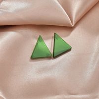 Fashion Triangle Summer Style Color Acrylic Small Geometric Earrings For Women sku image 3