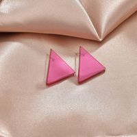 Fashion Triangle Summer Style Color Acrylic Small Geometric Earrings For Women sku image 4