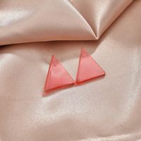 Fashion Triangle Summer Style Color Acrylic Small Geometric Earrings For Women sku image 5