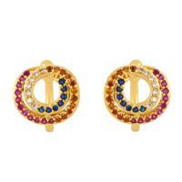 Fashion C-shaped Snake-shaped Sharp Ear Clip Copper Butterfly Earrings For Women sku image 17