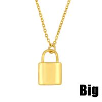 New Fashion Lock Pendant Jewelry Copper Clavicle Chain Necklace For Women sku image 1