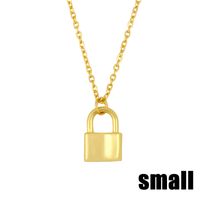 New Fashion Lock Pendant Jewelry Copper Clavicle Chain Necklace For Women sku image 2