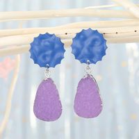 Korean Exaggerated Natural Stone Round Jelly Color Earrings For Women Wholesale sku image 2