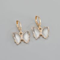 Crystal Butterfly Earrings Exquisite Diamond-studded Glass Earrings Wholesale Nihaojewelry sku image 3