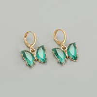 Crystal Butterfly Earrings Exquisite Diamond-studded Glass Earrings Wholesale Nihaojewelry sku image 4