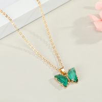 Korea Exquisite Crystal Butterfly Pendant Necklace Clavicle Chain For Women Jewelry sku image 1