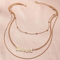 Fashion Simple Geometric Round Bead Chain Trend Alloy Necklace For Women sku image 1