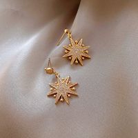 925 Silver Needle Alloy Fashion New Eight-pointed Star Earrings Ear Jewelry For Women sku image 1
