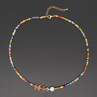 Hot Sale  Bohemian Candy Colorful Rice Beads Clavicle Chain Natural Pearl Necklace For Women sku image 2