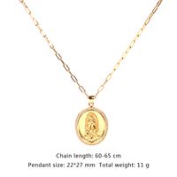 Hot-selling Micro-inlaid Zircon Thick Cable Chain Punk Hip-hop Virgin Mary Necklace sku image 1