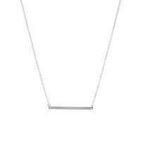 Korean New 925 Silver Rectangular Simple Clavicle Chain Necklace Pendant For Women Item Jewelry sku image 1