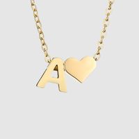 Stainless Steel Titanium Steel 14K Gold Plated Fashion Plating Letter Necklace sku image 53
