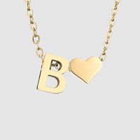 Stainless Steel Titanium Steel 14K Gold Plated Fashion Plating Letter Necklace sku image 54