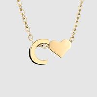 Stainless Steel Titanium Steel 14K Gold Plated Fashion Plating Letter Necklace sku image 55