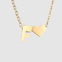 Stainless Steel Titanium Steel 14K Gold Plated Fashion Plating Letter Necklace sku image 58