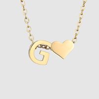 Stainless Steel Titanium Steel 14K Gold Plated Fashion Plating Letter Necklace sku image 59