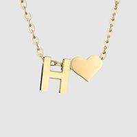 Stainless Steel Titanium Steel 14K Gold Plated Fashion Plating Letter Necklace sku image 60