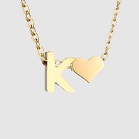 Stainless Steel Titanium Steel 14K Gold Plated Fashion Plating Letter Necklace sku image 63