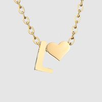 Stainless Steel Titanium Steel 14K Gold Plated Fashion Plating Letter Necklace sku image 64