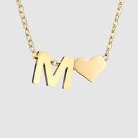 Stainless Steel Titanium Steel 14K Gold Plated Fashion Plating Letter Necklace sku image 65