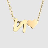 Stainless Steel Titanium Steel 14K Gold Plated Fashion Plating Letter Necklace sku image 66