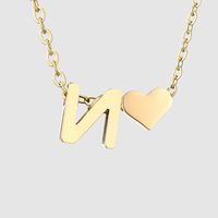 Acier Inoxydable Acier Au Titane Plaqué Or 14K Mode Placage Lettre Collier sku image 66