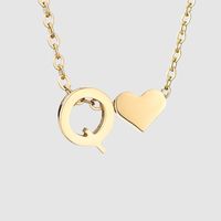 Stainless Steel Titanium Steel 14K Gold Plated Fashion Plating Letter Necklace sku image 68