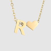 Stainless Steel Titanium Steel 14K Gold Plated Fashion Plating Letter Necklace sku image 69