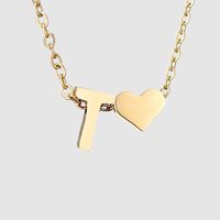 Stainless Steel Titanium Steel 14K Gold Plated Fashion Plating Letter Necklace sku image 70