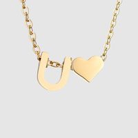 Stainless Steel Titanium Steel 14K Gold Plated Fashion Plating Letter Necklace sku image 71
