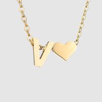 Stainless Steel Titanium Steel 14K Gold Plated Fashion Plating Letter Necklace sku image 72