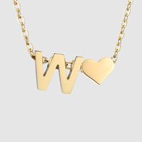 Stainless Steel Titanium Steel 14K Gold Plated Fashion Plating Letter Necklace sku image 73