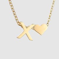 Stainless Steel Titanium Steel 14K Gold Plated Fashion Plating Letter Necklace sku image 74
